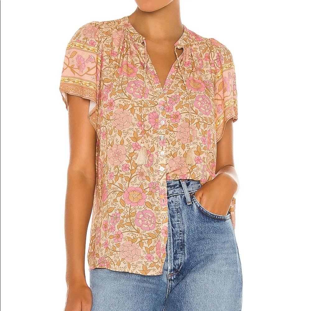 Spell Love Story Short Sleeve Blouse in Peach Blossom - Picture 4 of 15